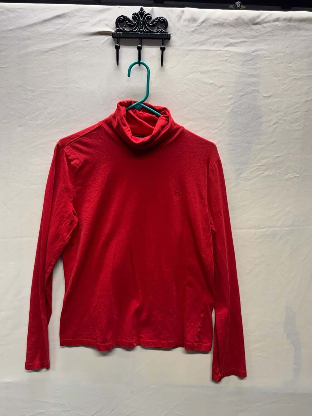 Chaps Red Cotton Elastane Turtleneck Long Sleeve Top Women's Size Large